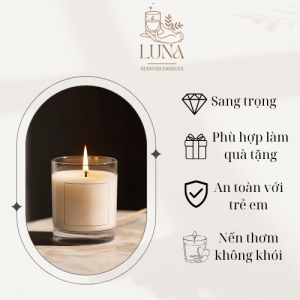Nến thơm Luna Candle chill, dễ ngủ, basic
