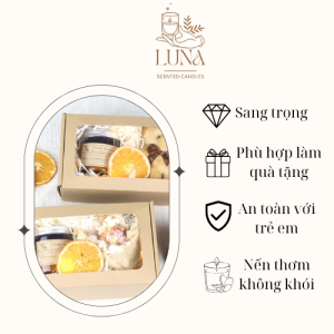 Set hộp quà nến thơm tặng người thân, bạn bè, hộp quà tặng kèm móc khóa gấu